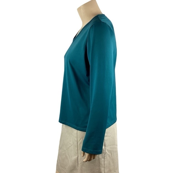 Susan Graver Style Butterknit V-neck Top Size XL Blue Green - Picture 4 of 7